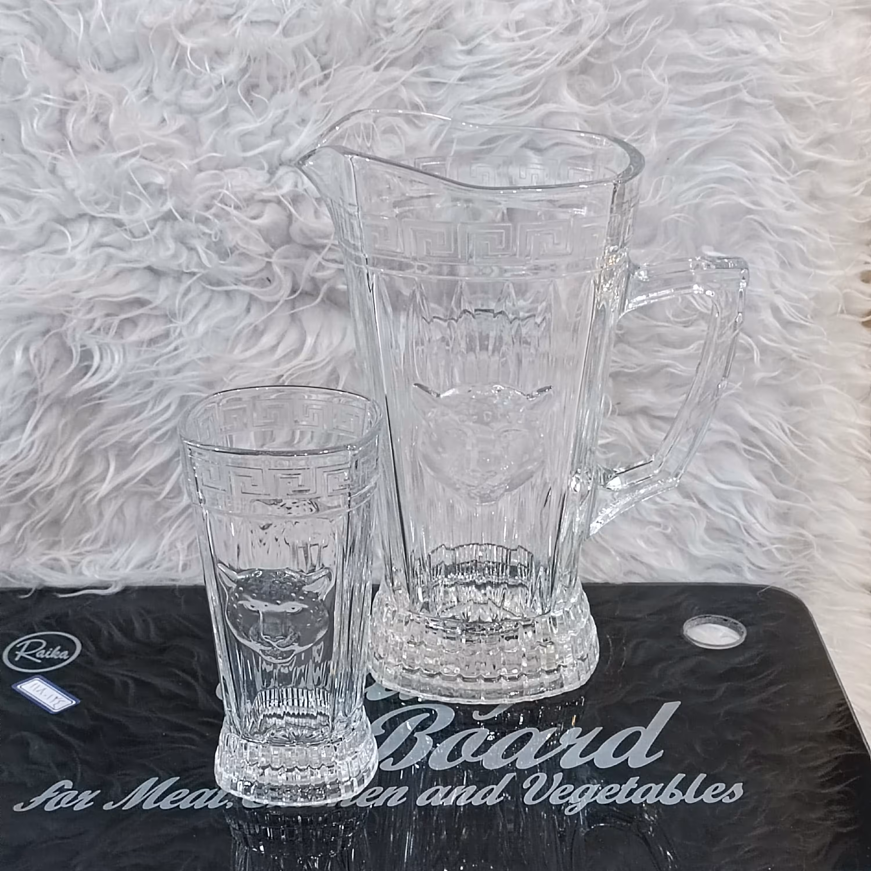 سرویس پارچ و شش عدد لیوان آدریا ژاپن ساخت چین فقط طرح ببر موجود است