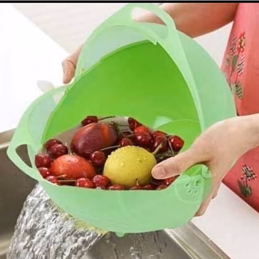 پک 3 تایی سبد میوه دوطرفه آبکش دار یا سبد پیک نیک سبد آبکش