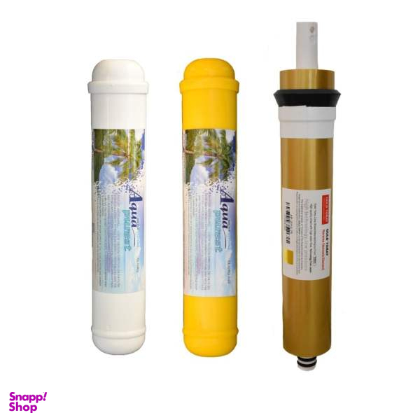 فیلتر دستگاه تصفیه کننده آب آکوا پیورست مدل پست کربن و مینرال بسته 2 عددی + فیلتر گلد تورای مدل ممبران 75G