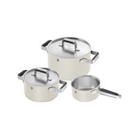 سرویس قابلمه 3پارچه زولینگ مدل پیور رنگ کرم ZWILLING Pure Cookware, Set of 3 ivory white