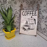 نردبان چوبی به همراه دستمال تکست کتان