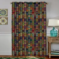 پرده پنجره مخمل پانچ سنتی سایز 138 در 190 مدل C4-75 شرکت رنس