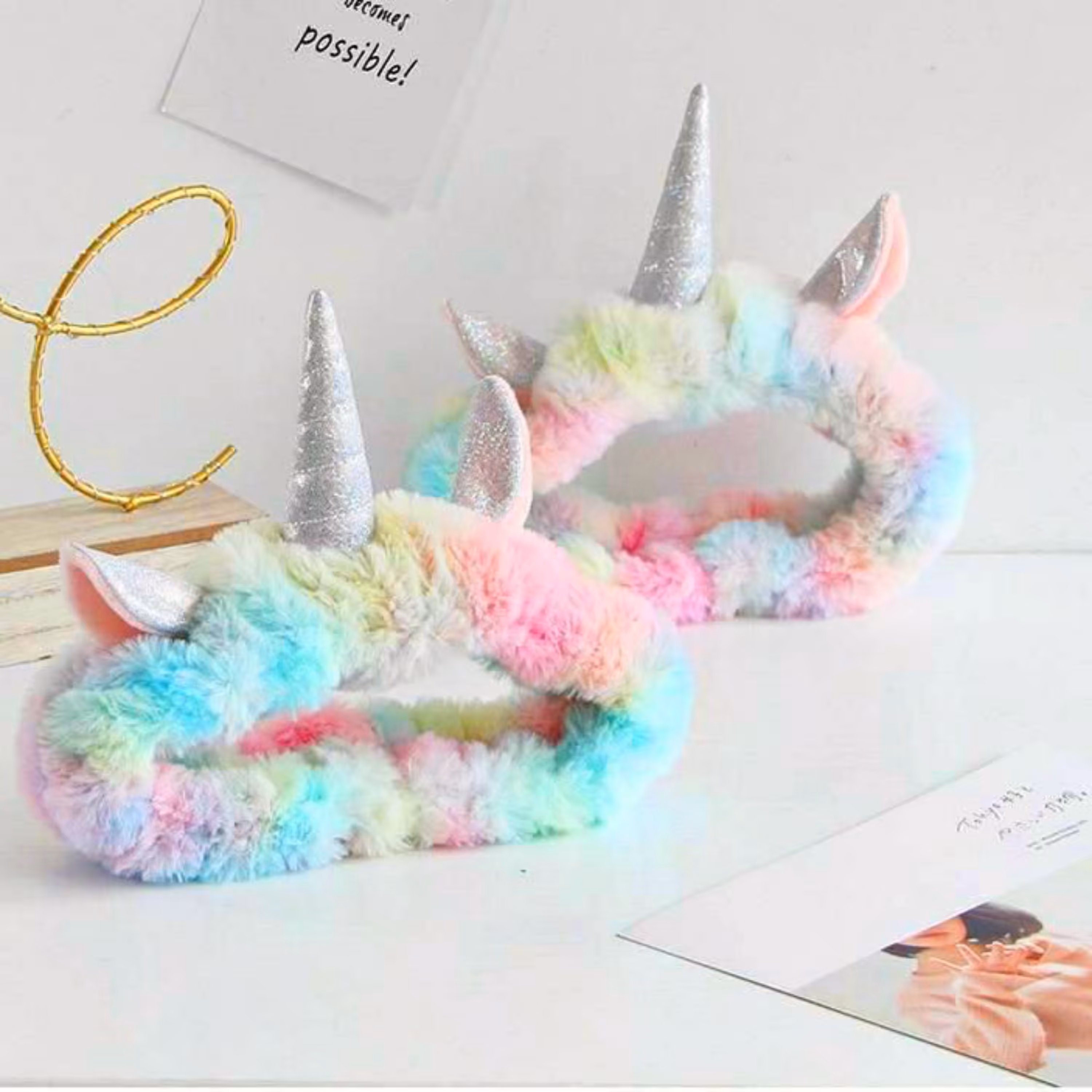هدبند آرایشی یونیکورنی فانتزی کیوت دخترانه جنس نرم و تکشاخ 