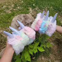 هدبند آرایشی پشمالو یونیکورنی