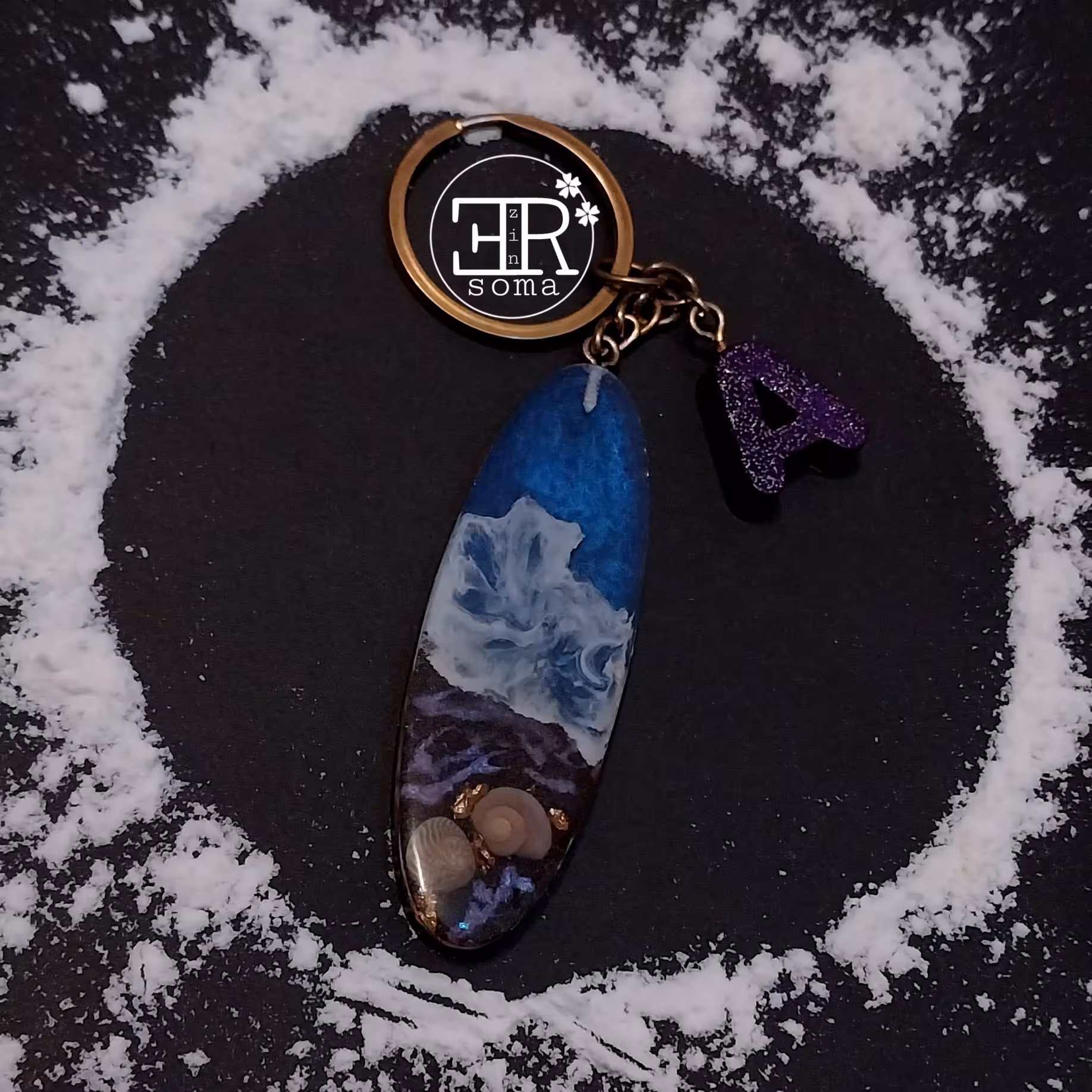 جاکلیدی آویز کلید مدل دریا رزینی