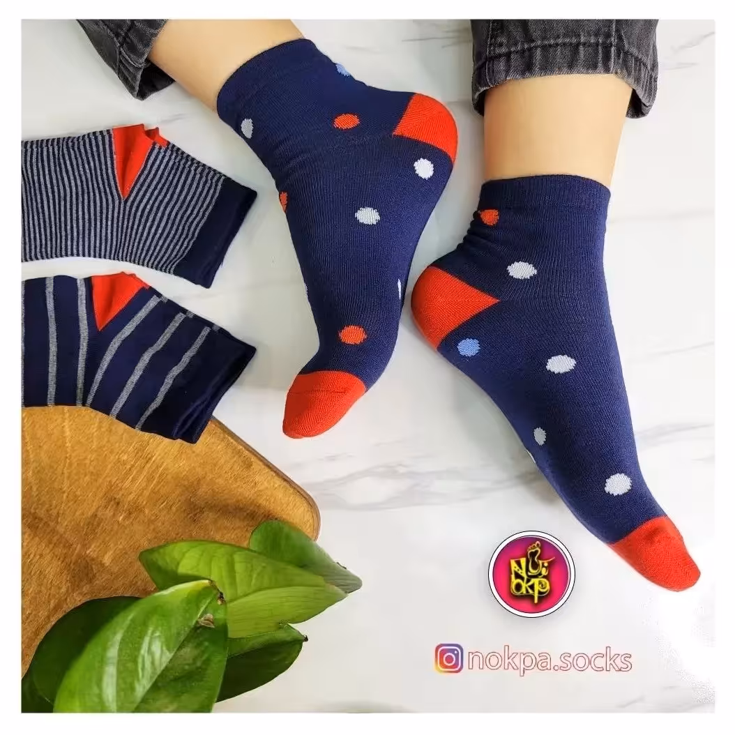جوراب نیمساق سرمه ای سه طرح