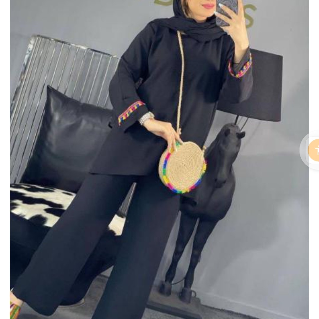 ست تونیک شلوار ابروبادی نواردوزی هندی