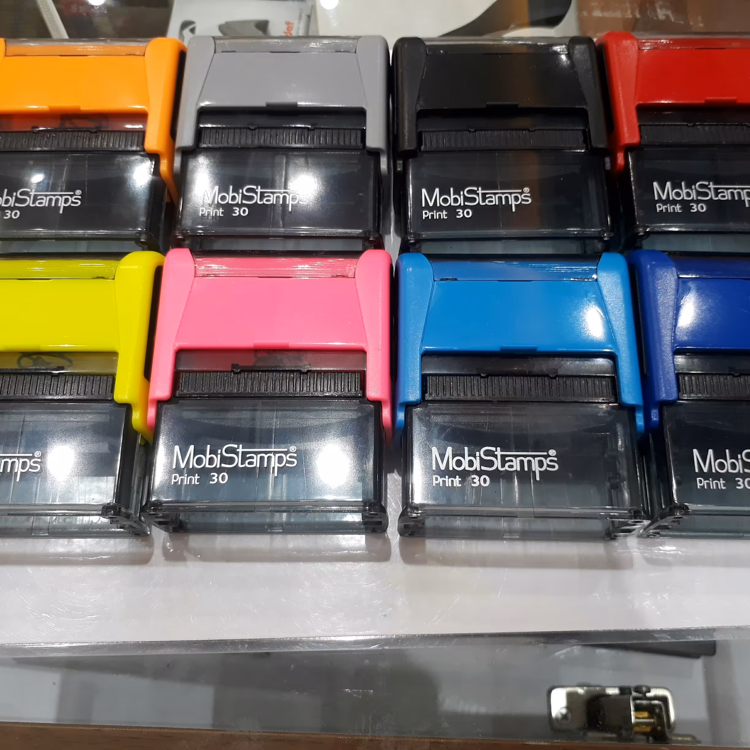 مهر ژلاتینی اتومات با جوهر آبی محصول کشور ترکیه با سایز 18 در 47 میلیمتر