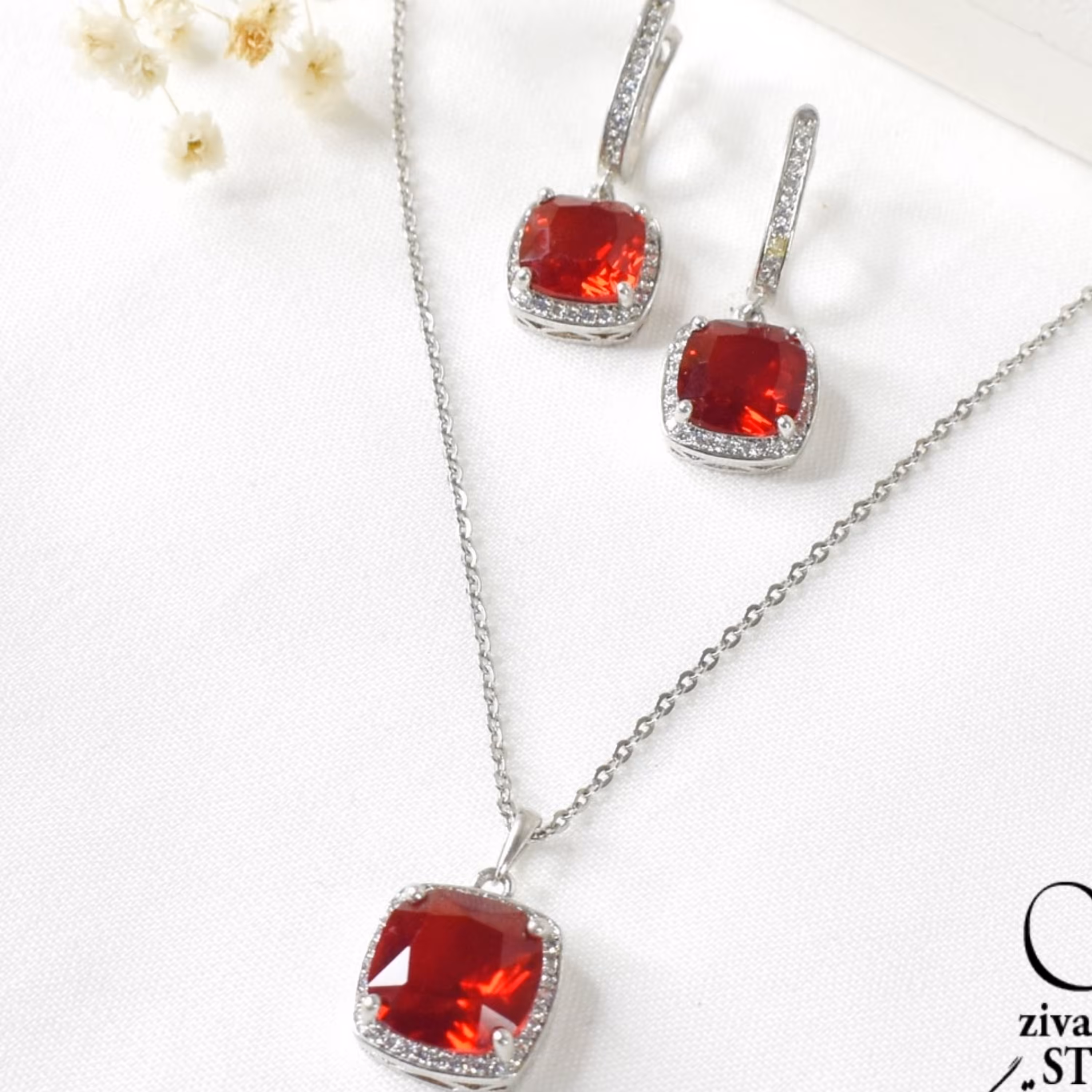 نیمست نگین قرمز بدون حساسیت کیفیت بالا کد6922