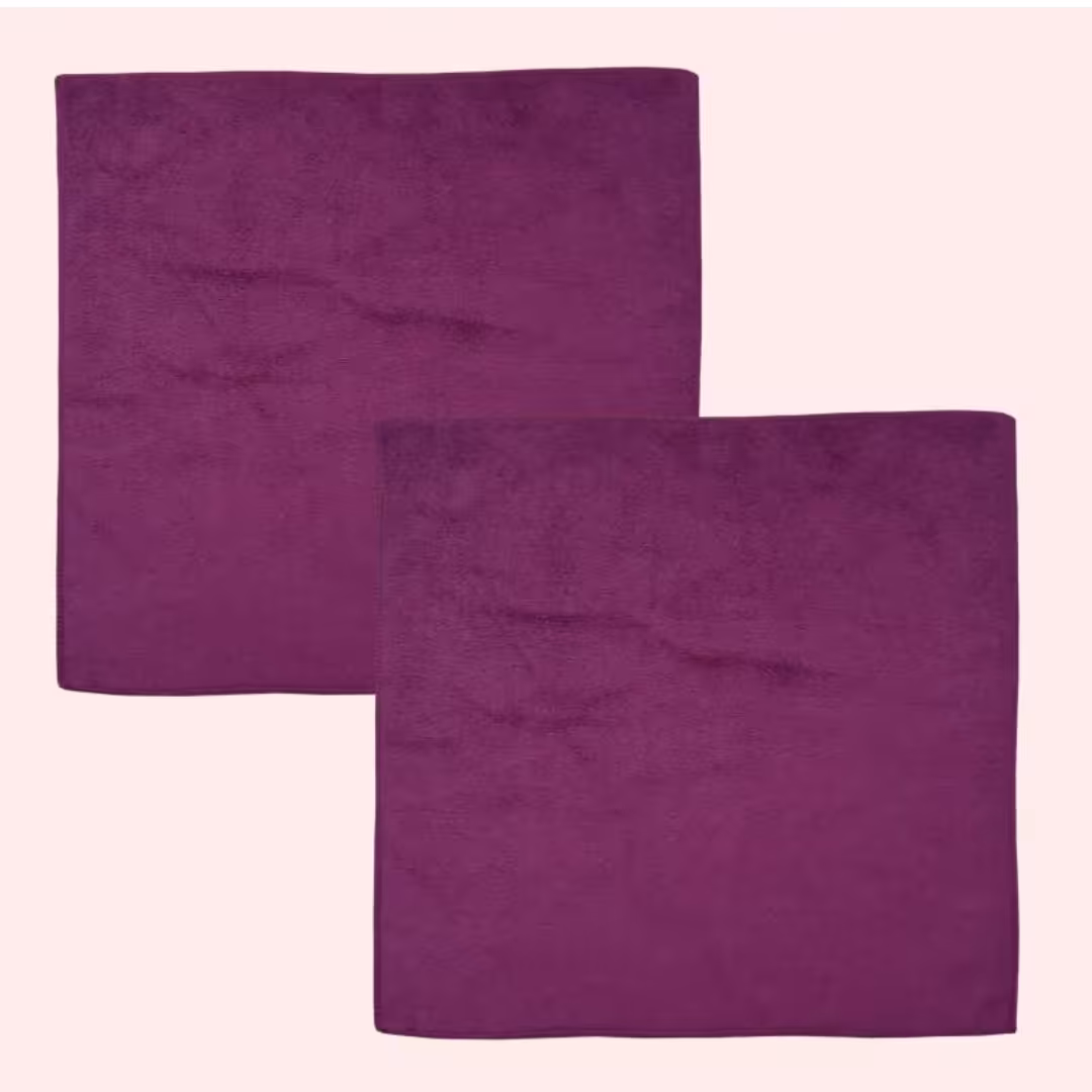 دستمال نظافت جنس میکرو فایبر  مجموعه دو عددی ابعاد 40 در 40 مناسب برای نظافت شیشه و منزل و خودرو وووو