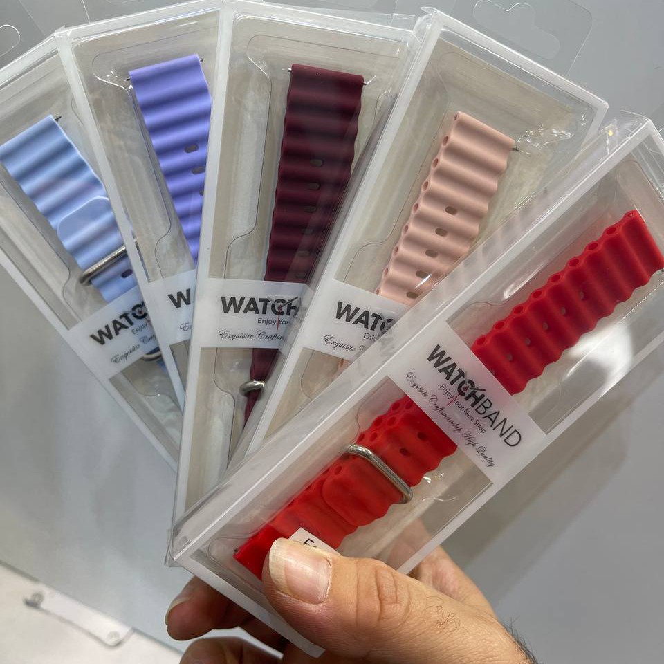 بند اسمارت واچ اورجینال مدل اوشن سر پین سایز 20 و 22 سیلیکون نرم و لطیف مناسب سامسونگ و شیائومی