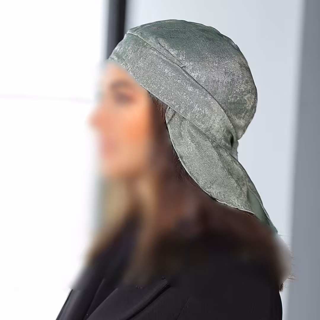 سربند دورگ  نخی عربی حالت شاین رنگ طوسی سبز ارسال رایگان 