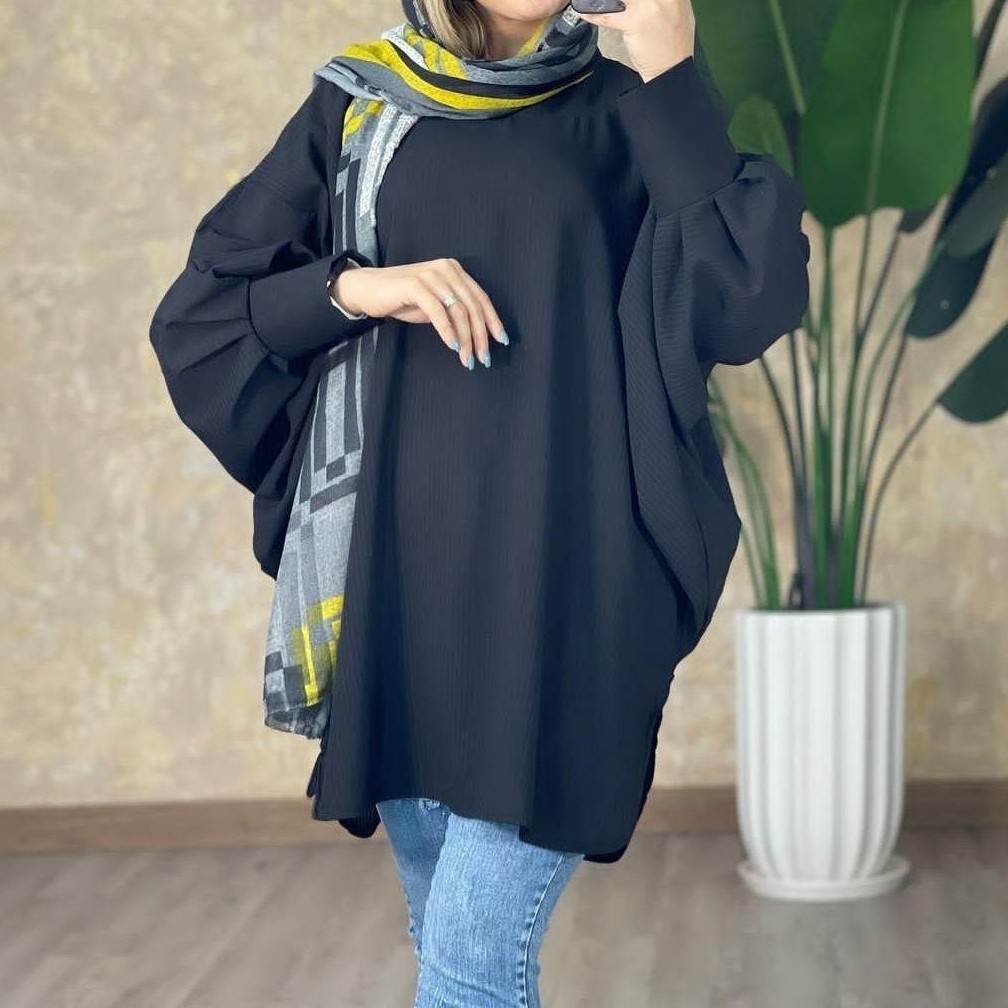 مانتو پانچ زنانه حریر میله ای