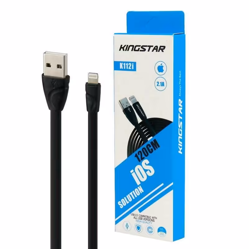 کابل شارژ آیفون KINGSTAR مدل K112i طول 110 سانت