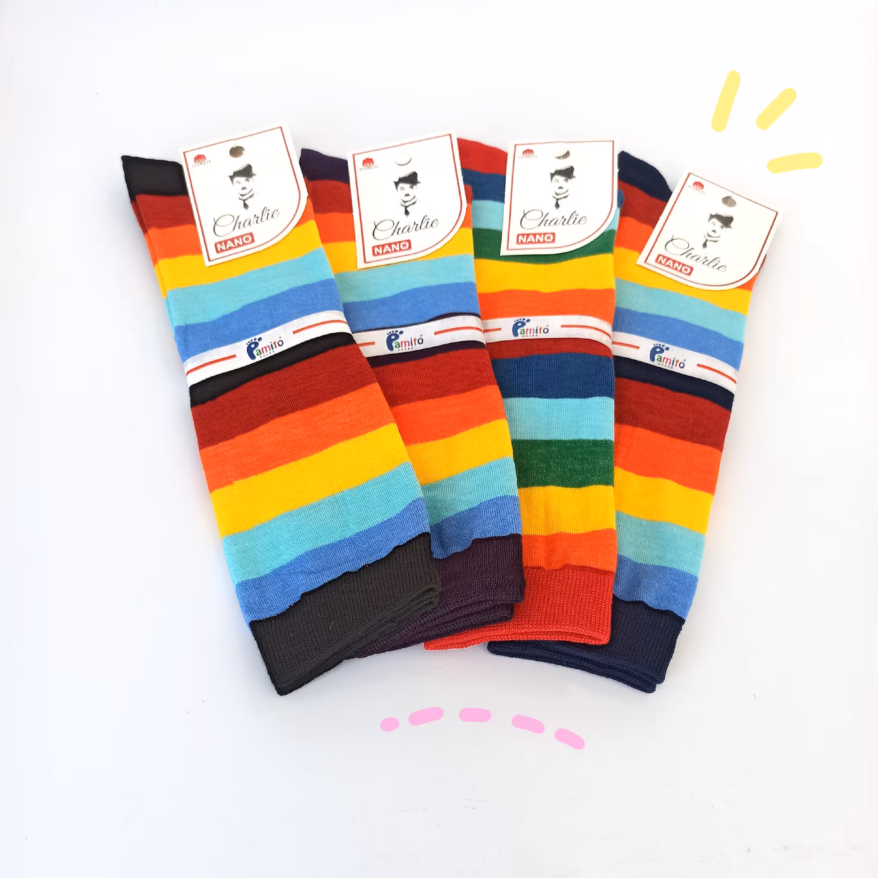 جوراب زیرزانو رنگارنگ 