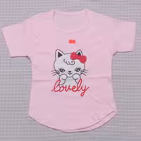 تیشرت گربه پاپیون دار.سایز35 و40  .جنس پنبه.رنگ صورتی 