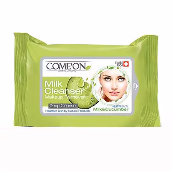 دستمال مرطوب کامان مدل شیر پاک کن 20 عددی