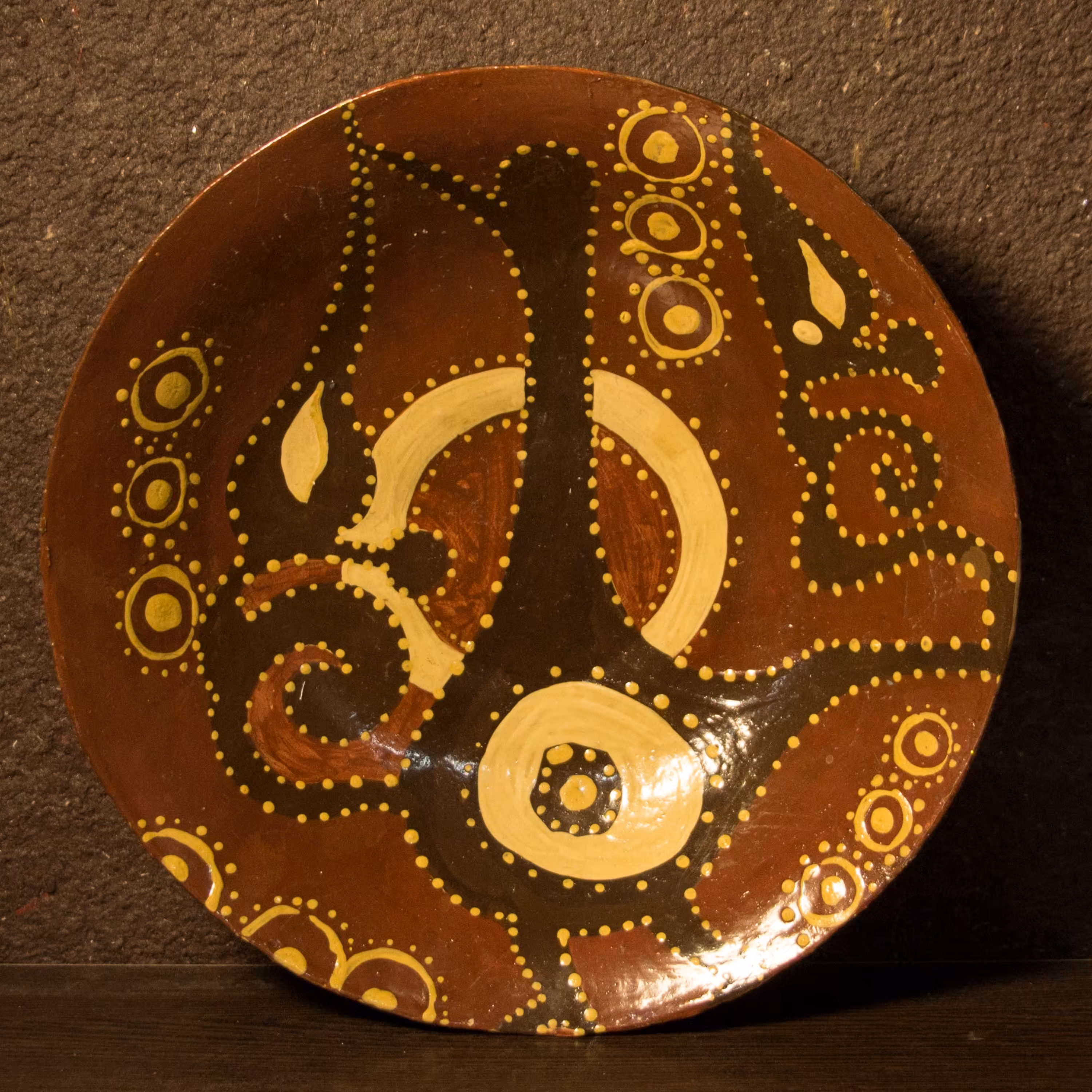 کاسه ی پاپیه ماشه نقطه کوبی شده طرح پرنده ی گردن درازکد 001-130202