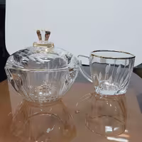 ست قندان و فنجان ونا تراش طلا کایرو ساخت چین