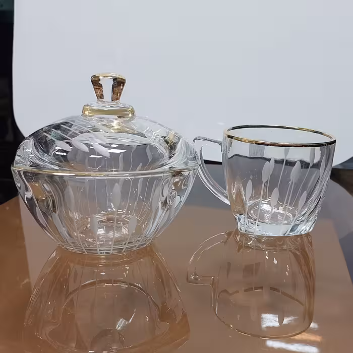 ست قندان و فنجان ونا تراش طلا کایرو ساخت چین