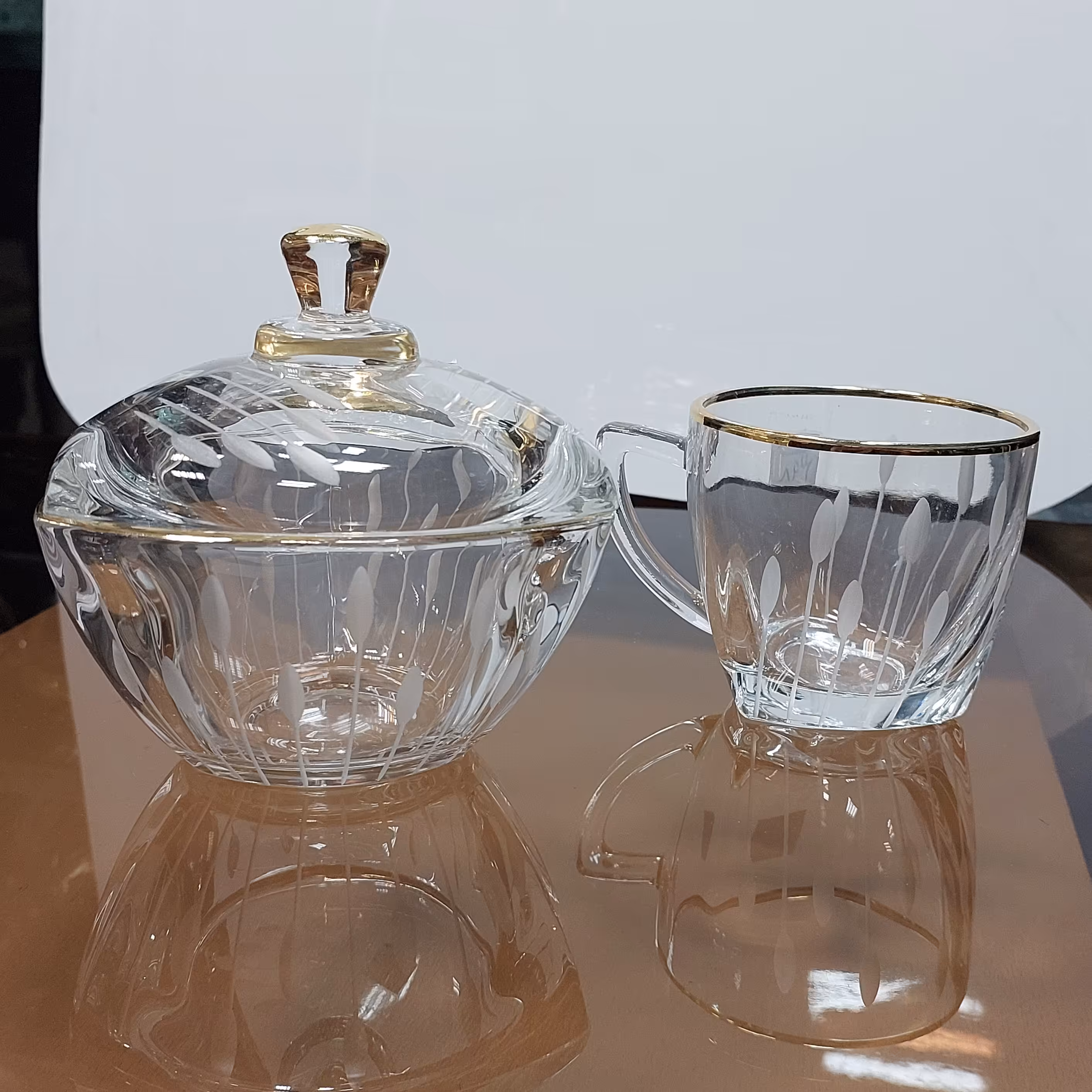 ست قندان و فنجان ونا تراش طلا کایرو ساخت چین