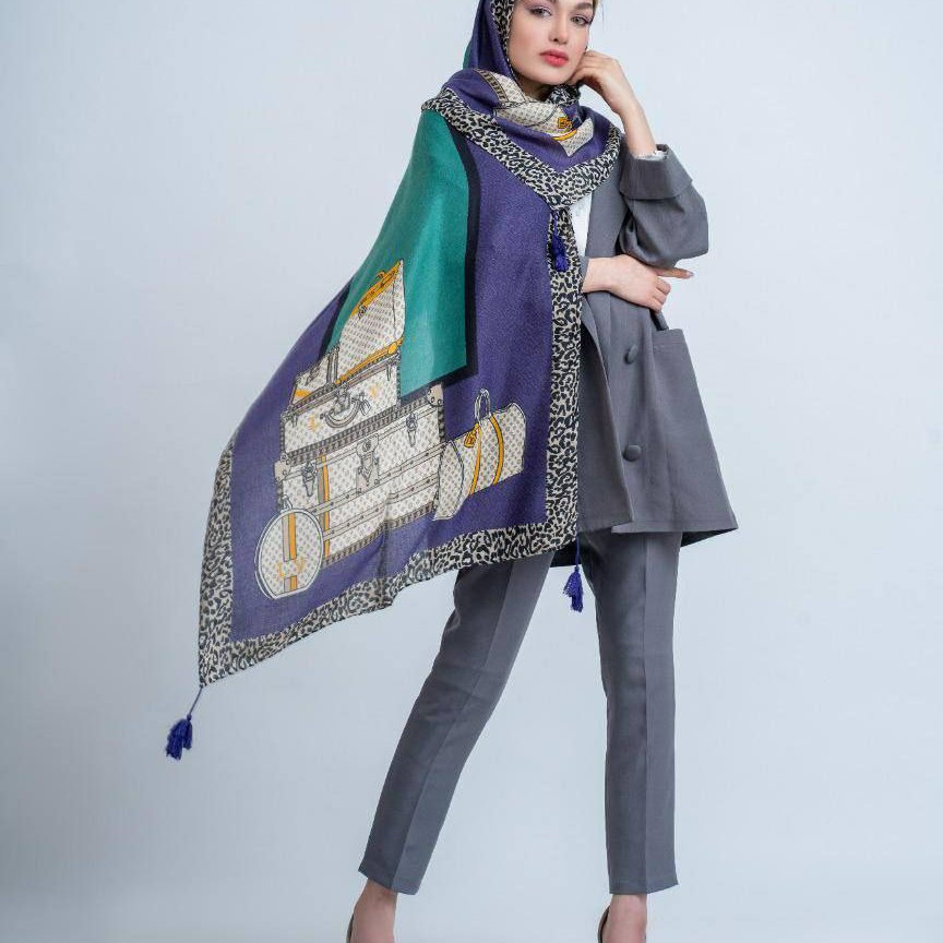 شال نخی ژاکارد چهارفصل کد 07076