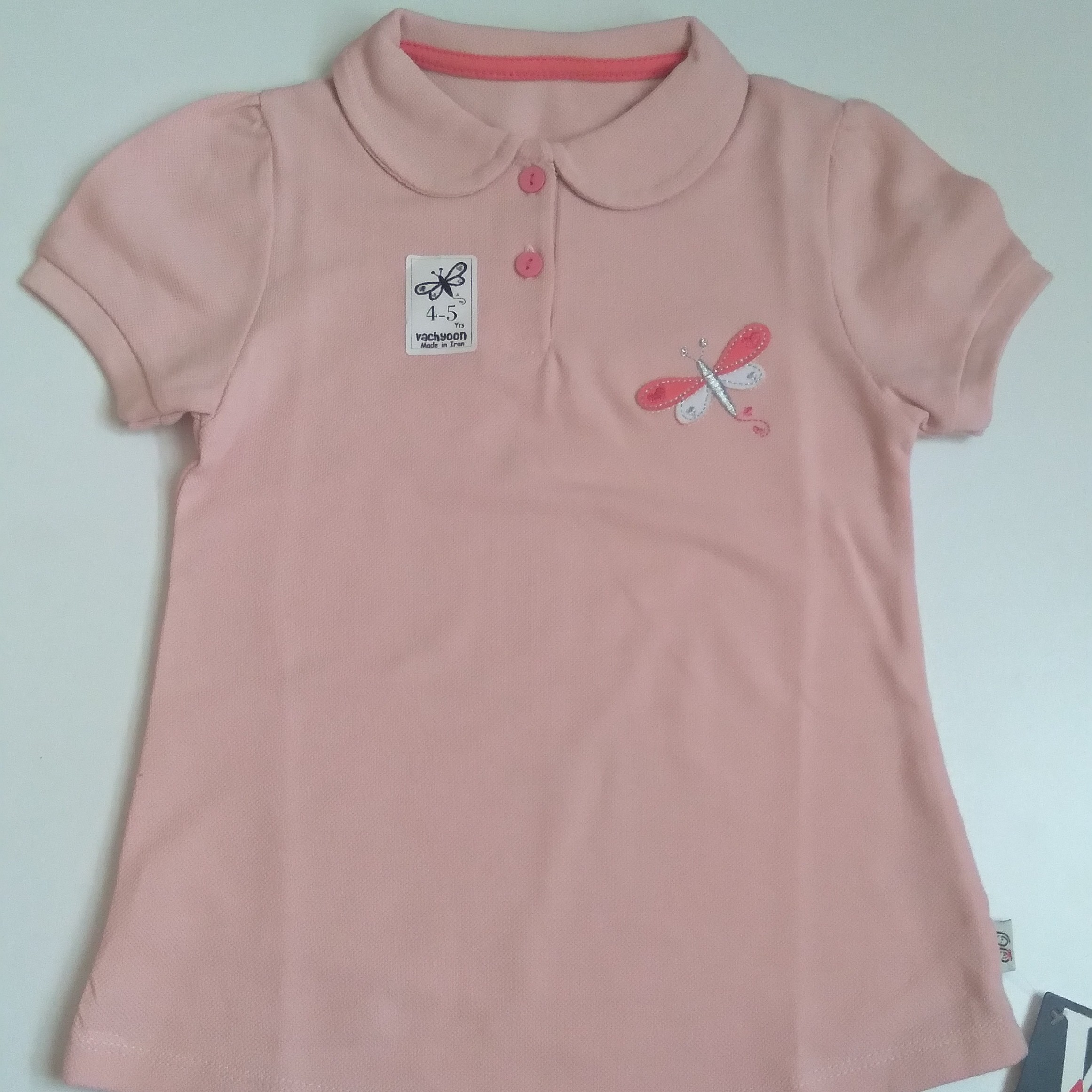 تیشرت دخترانه  با گلدوزی سنجاقک