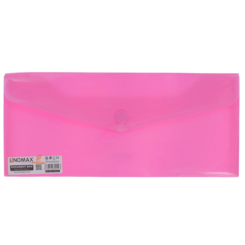 پوشه دکمه دار صورتی ملخی (نامه) EG61 لینومکس LINOMAX