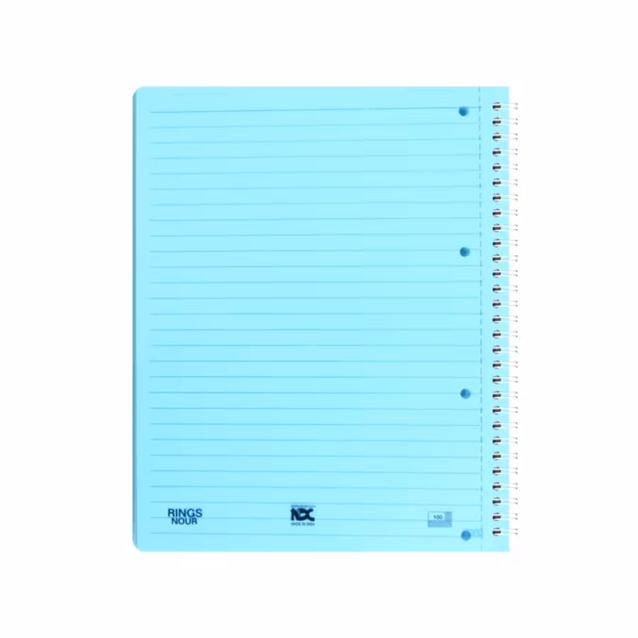 دفتر خطی سیمی پرفراژدار 4 سوراخ 100 برگ جلد pp نور