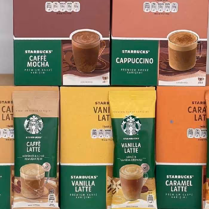 استار باکس در طعم های مختلف.موکا.کاپوچینو.لاته.کارامل لاته.وانیل لاته