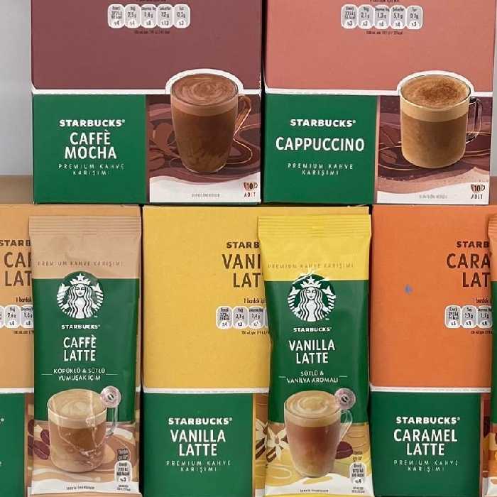 استار باکس در طعم های مختلف.موکا.کاپوچینو.لاته.کارامل لاته.وانیل لاته