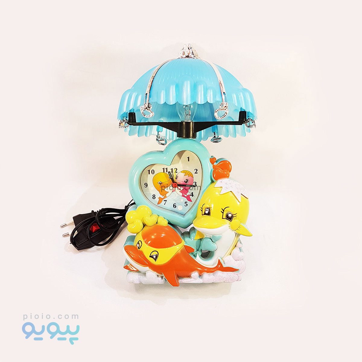 چراغ خواب با ساعت رومیزی مدل دلفین