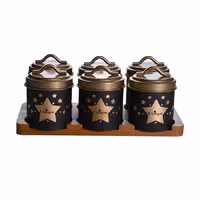 ست جای ادویه درب طلا طرح ستاره یونیک کد 8097