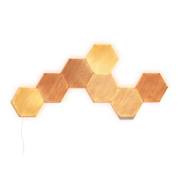 کیت هوشمند روشنایی 7 تکه نانولیف Wood Look Hexagons