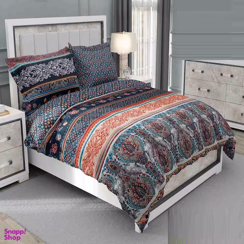 سرویس خواب  طرح ساتین پنبه پلاس کد 39 یک نفره چهار تکه