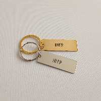 جاکلیدی استیل نقره ای و طلایی (با آبکاری طلا) با طرح تایپ های MBTI 