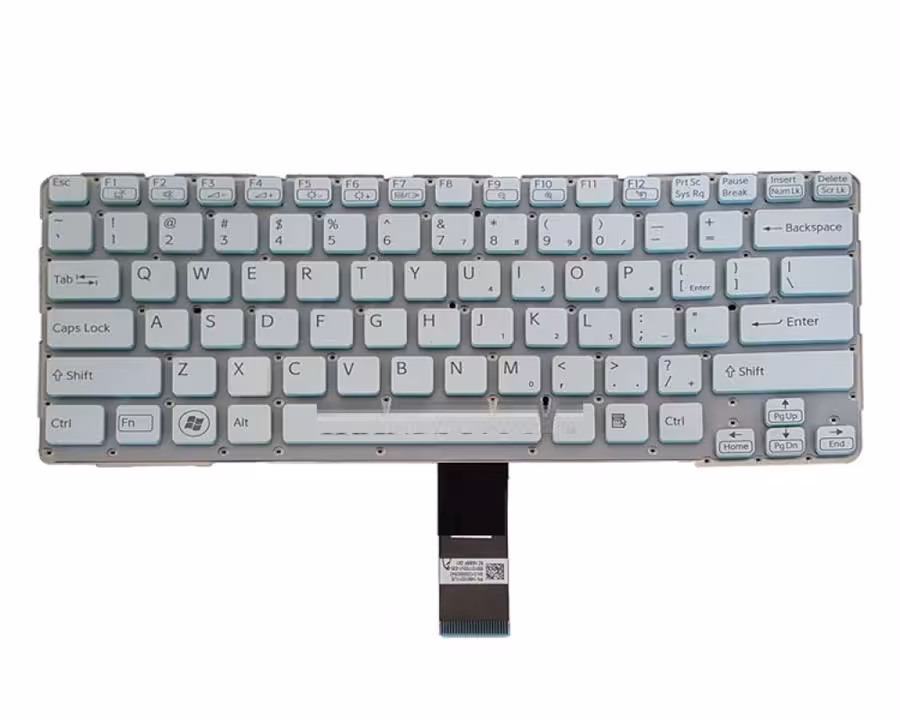 کیبورد لپ تاپ سونی SVE14 سفید اینتر کوچک بدون فریم