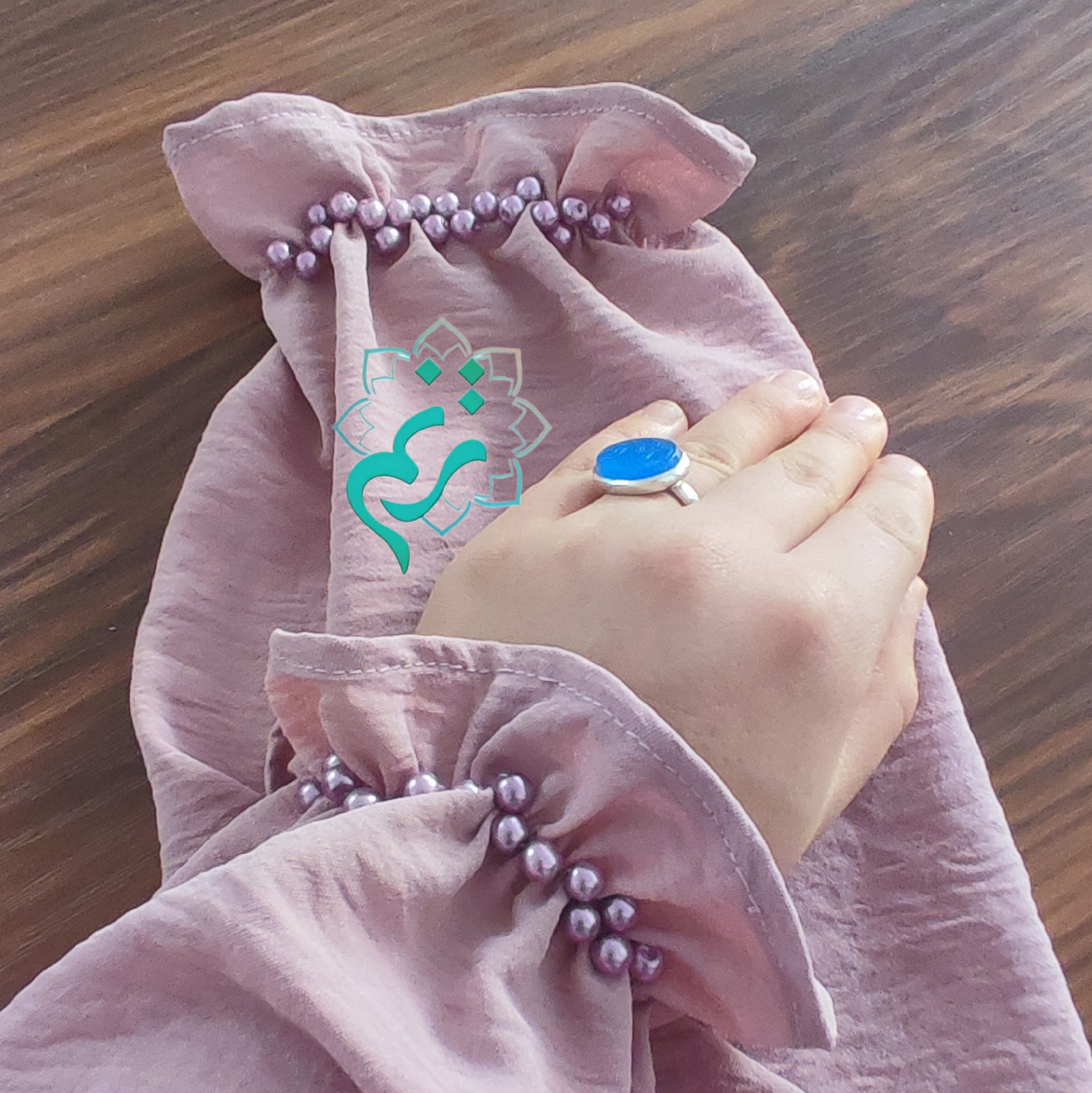 ساق دست آستینک پرنسسی ابر و بادی مروارید دوری رنگی کالباسی 