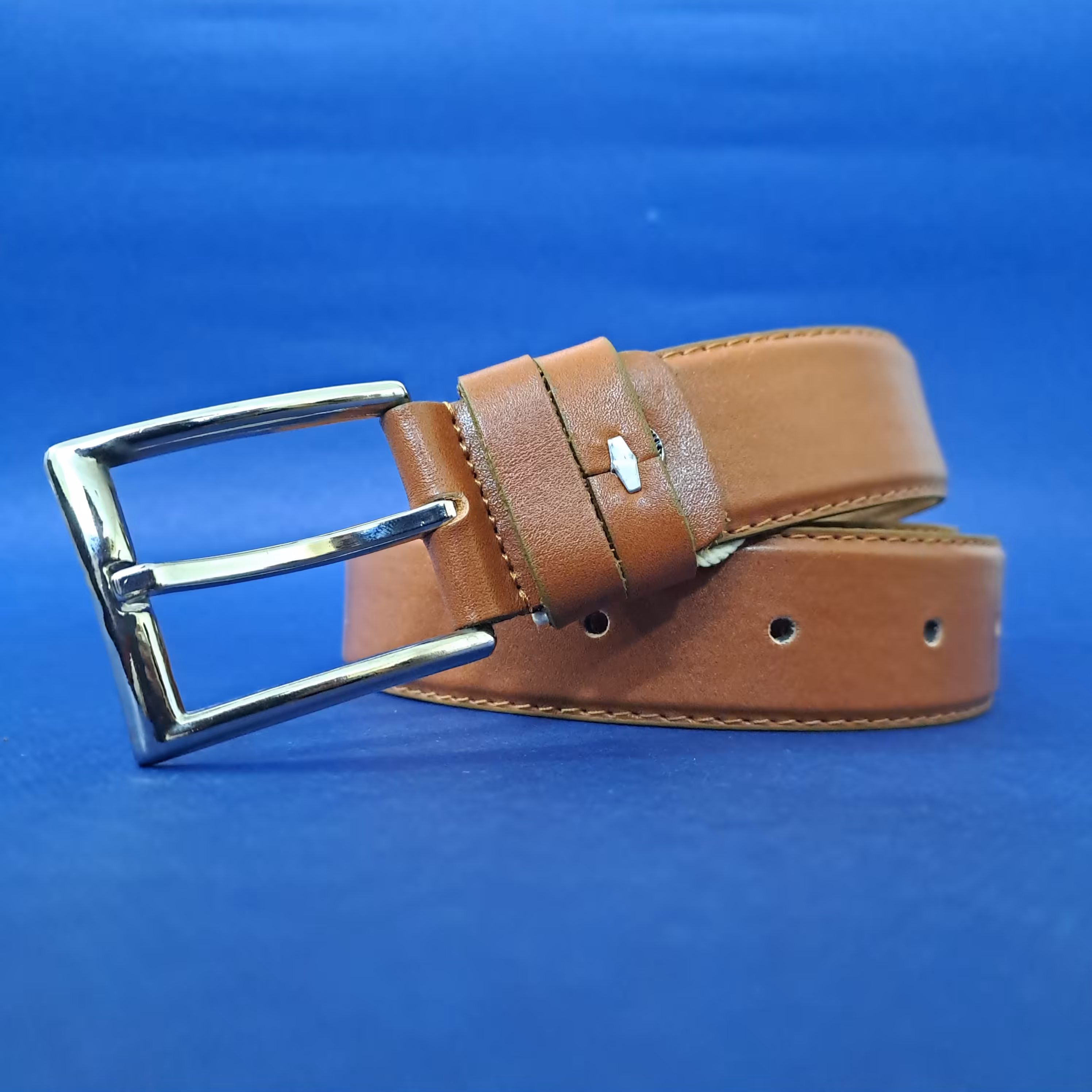 کمربند چرم طبیعی رنگ عسلی