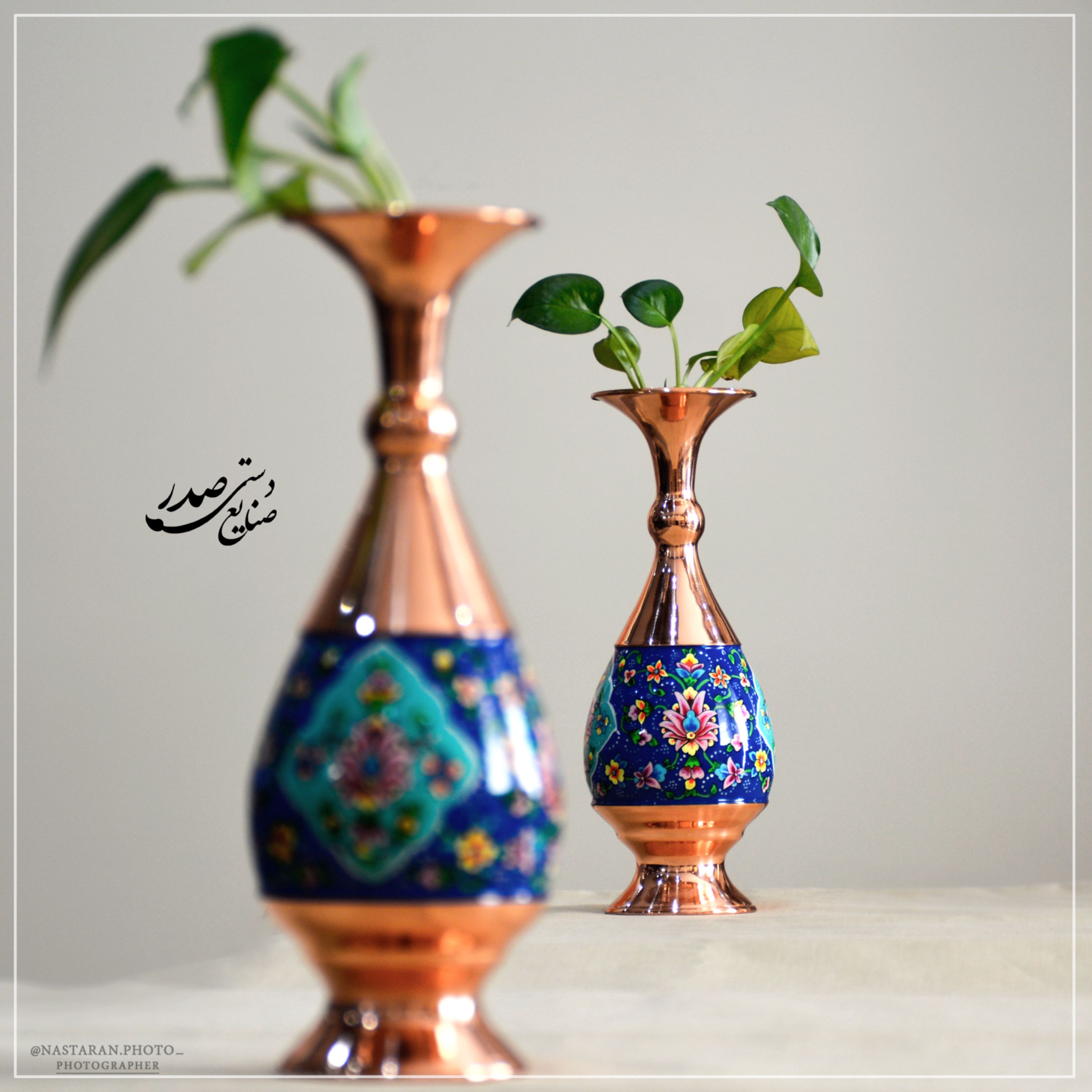 گلدان مس و پرداز 20 سانتی مناسب برای دکور 