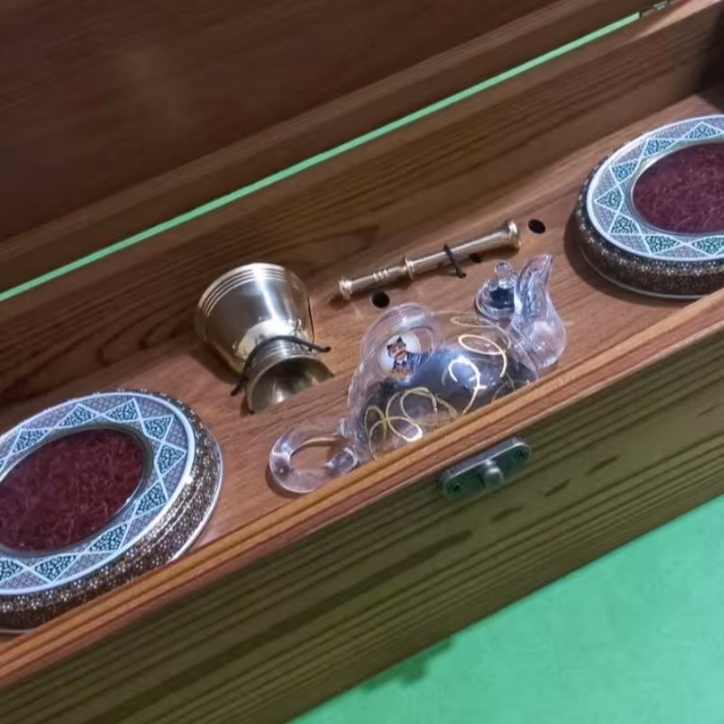 پک هدیه چوبی دو خاتم زعفران