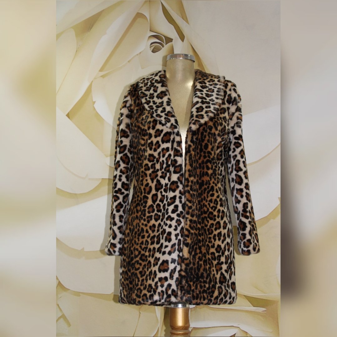 پالتو خز زنانه (پلنگی بدون ریزش پارچه ترک فوق العاده جذاب)