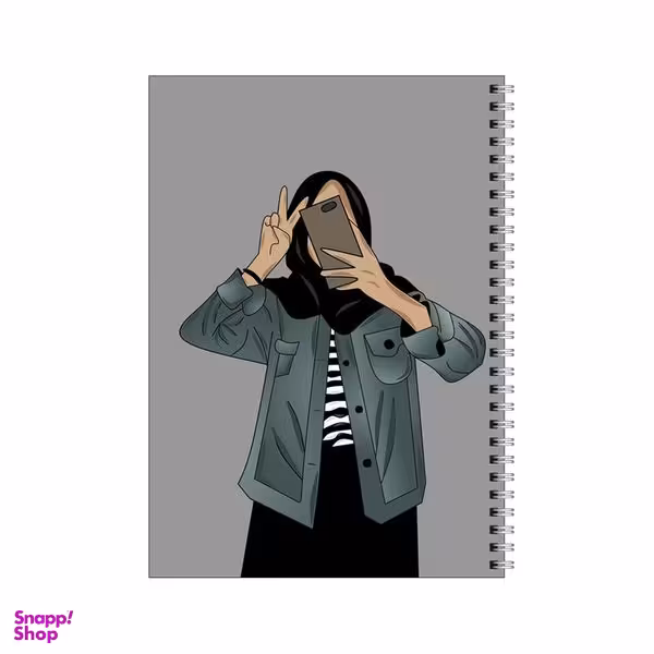 دفتر مشق 80 برگ بامبیلیپ طرح سلفی با حجاب کد 1509045