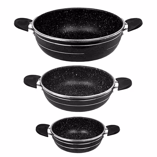 تابه دودسته 3عددی خط دار طرح چدن اوج