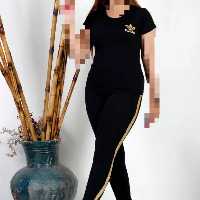 ست تیشرت و شلوار مشکی آدیداس برچسب طلایی و نقره ای