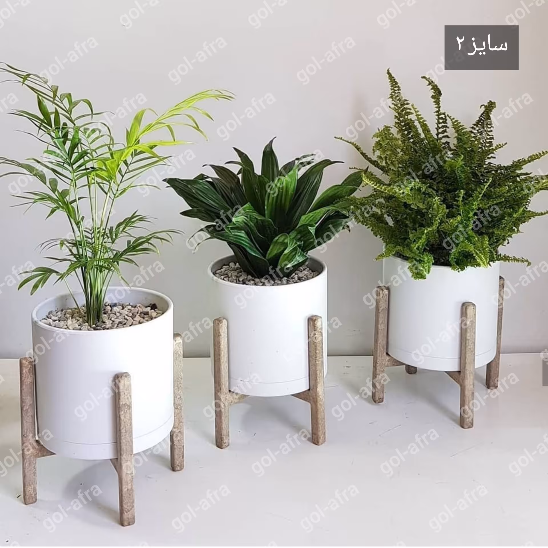 تک به قیمت عمده گلدان پلیمری مهرنی سایز 15 سانت سایز 2 استوانه ای سفید طوسی مشکی 