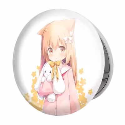 آینه جیبی خندالو طرح دختر انیمه ای مدل تاشو کد 18064