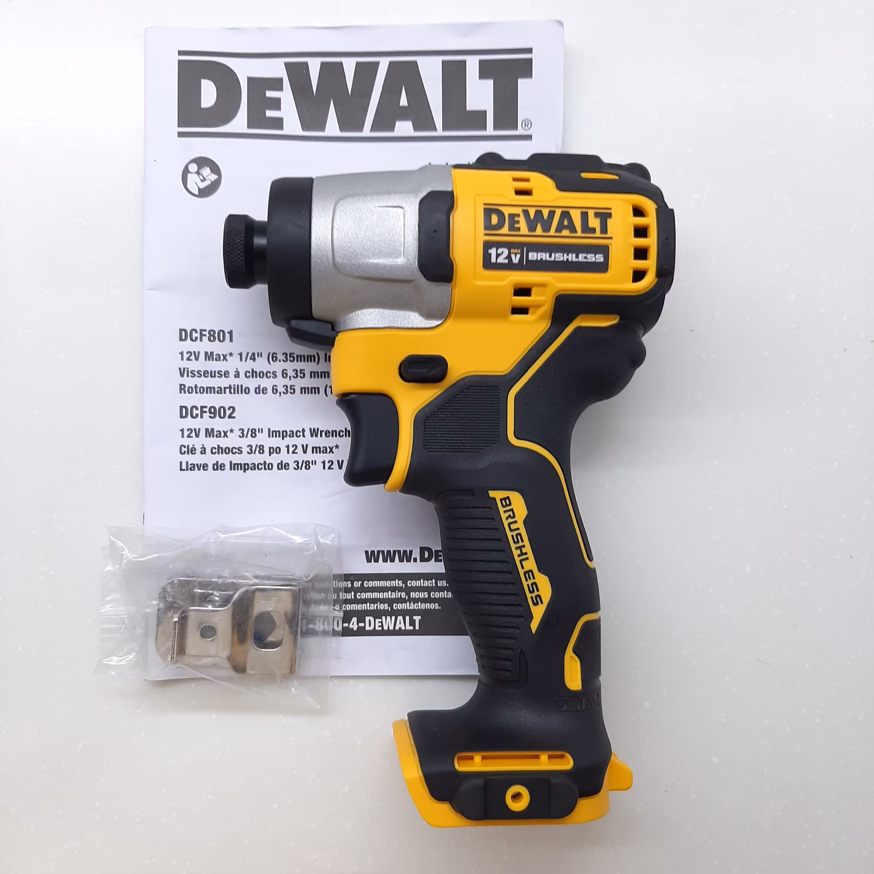 پیچبند شارژی دیوالت مدل dcf801 ساخت مکزیک تنه خالی بدون باتری و شارژر 