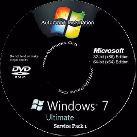 دیسک اوریجینال نقره ای  DVD  Windows 7 Ultimate SP1