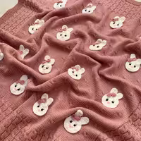 پتو دلارام طرح خرگوش90 در 100رنگ کالباسی